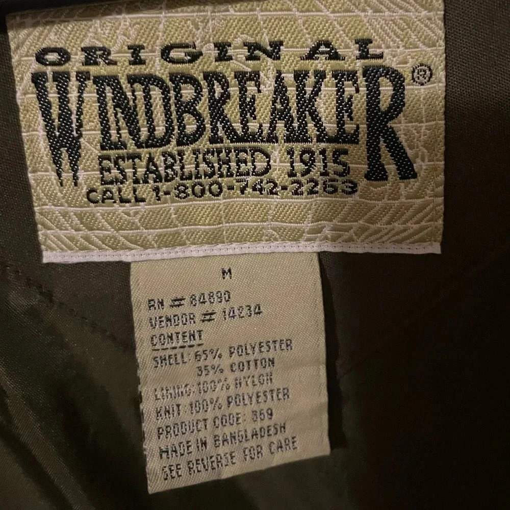 Original Windbreaker men's 80s/90s forest green jacket size medium - Picture 6 of 9